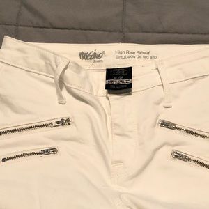 High rise white jeans